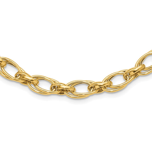 14K Polished 18.5in Fancy Necklace