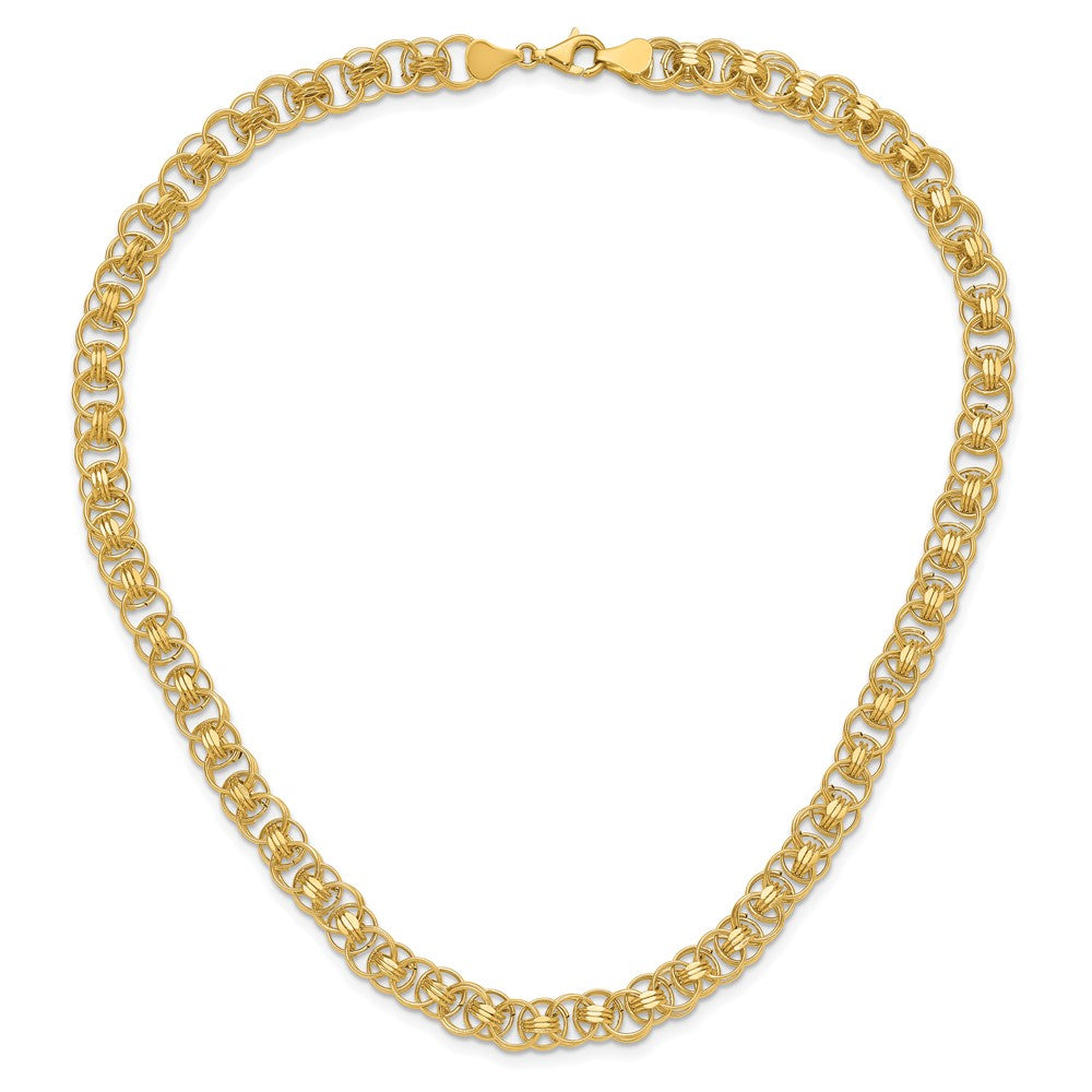 14K Polished Fancy Link Necklace