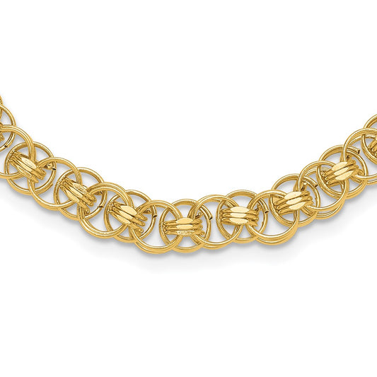 14K Polished Fancy Link Necklace