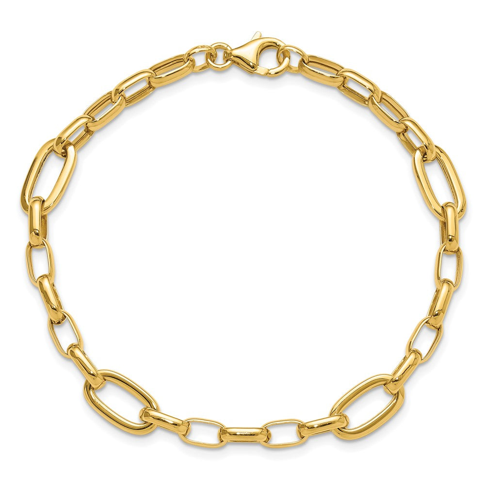 14K Polished Fancy Cable Link Bracelet