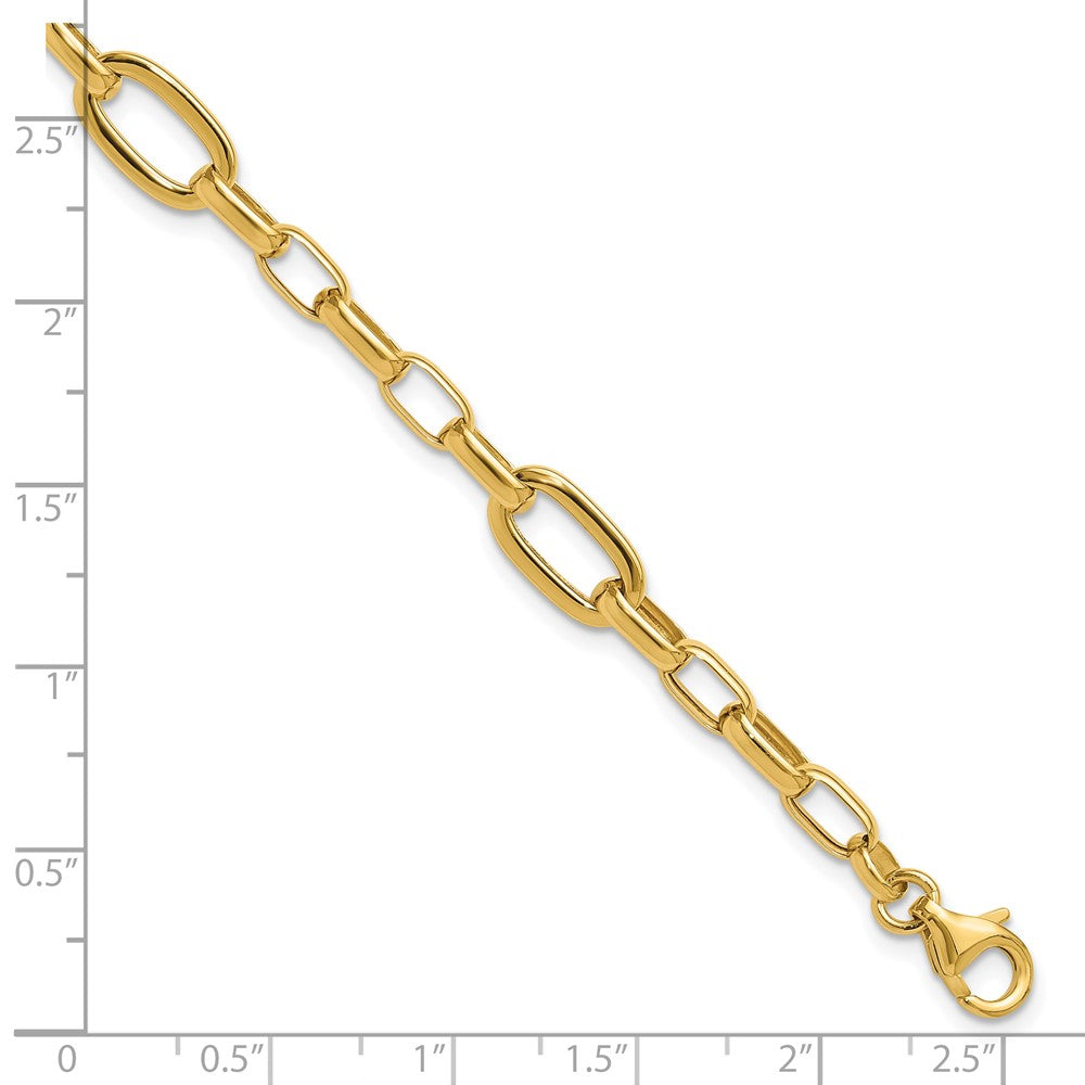 14K Polished Fancy Cable Link Bracelet