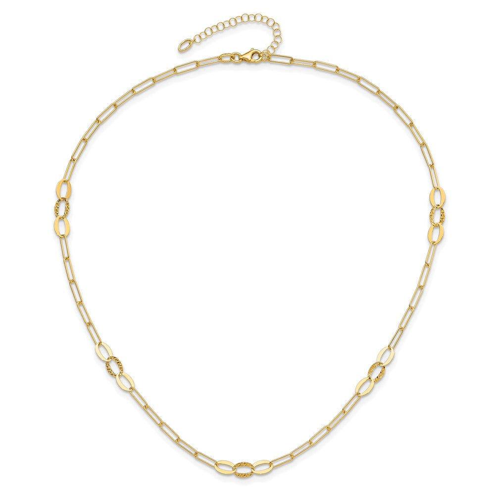 14K D/C Paperclip Link 16in w/2in ext. Necklace