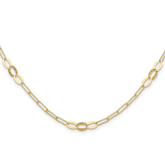14K D/C Paperclip Link 16in w/2in ext. Necklace