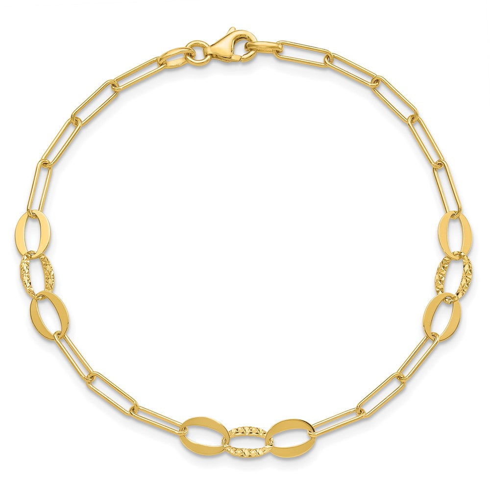 14K D/C Paperclip Link 7.25in Bracelet
