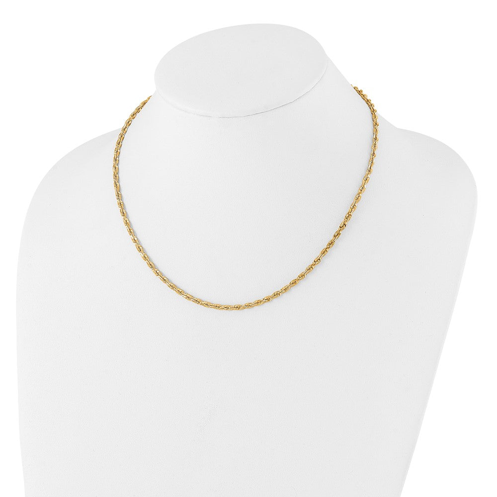 14k Polished and D/C Fancy Twisted 18in Necklace