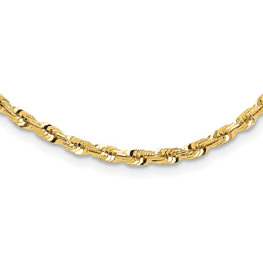 14k Polished and D/C Fancy Twisted 18in Necklace