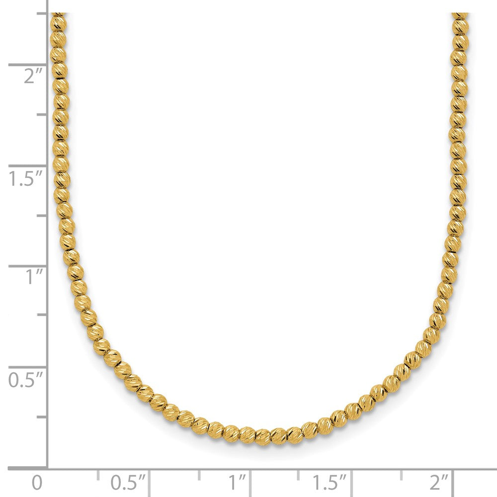 14K Polished and Diamond-cut Beaded 18in Necklace