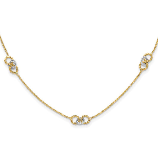 14K Two-tone 16in w/2in ext. Necklace