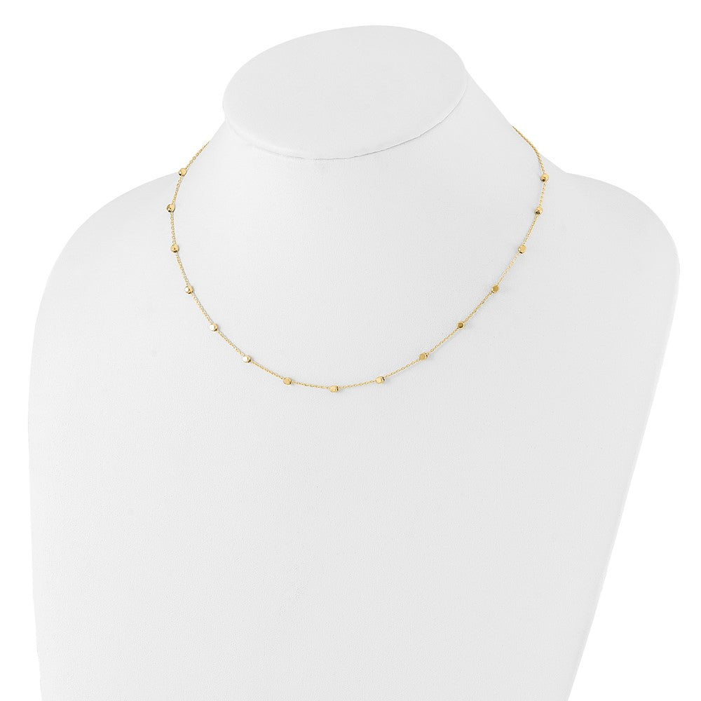 14K Yellow Gold Polished Cube Stations Necklace