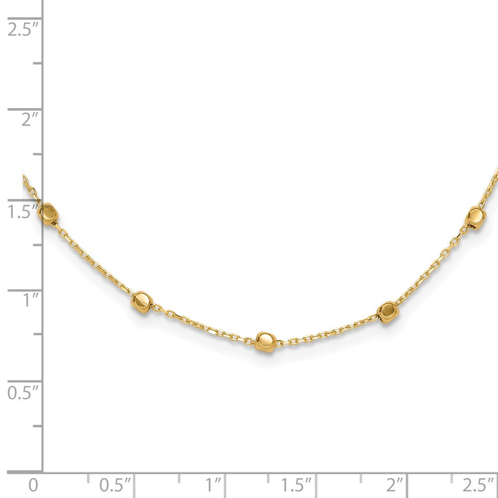 14K Yellow Gold Polished Cube Stations Necklace