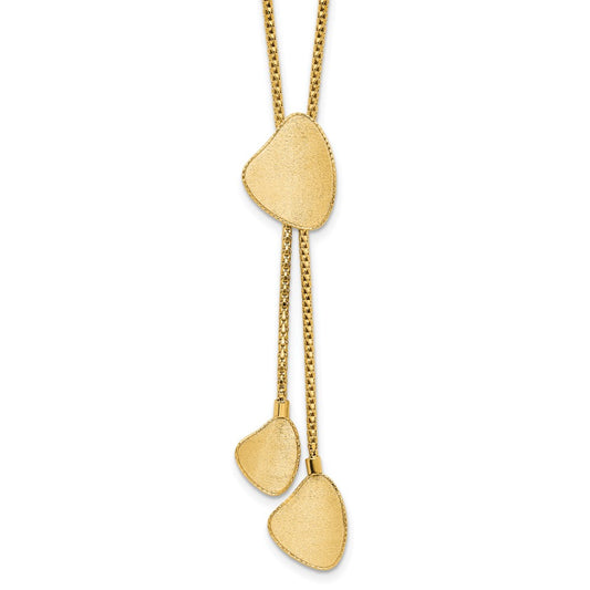 14k Fancy Drop Dangle 17in w/2in Ext. Necklace
