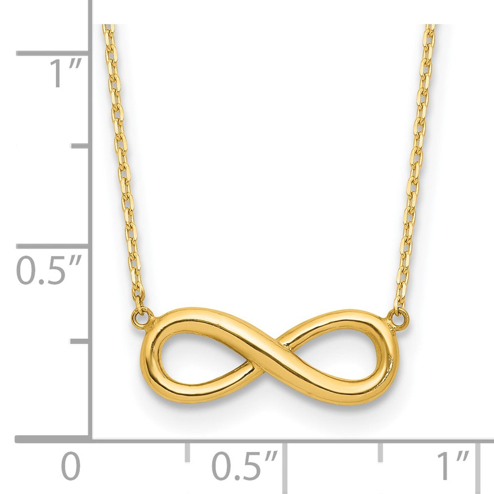 14k Polished Infinity 16.5in with 1in ext Necklace