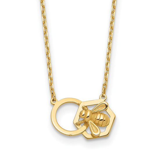 14K Polished Bee Necklace