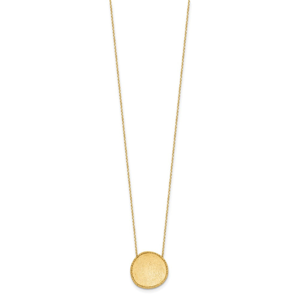 14K Gold Polished & Brushed Diamond Cut 16.25in w/2 in ext. Necklace