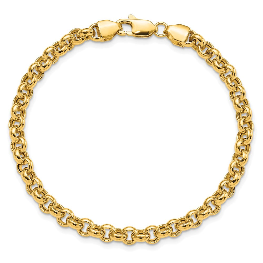 14k 8.5in 5mm Polished Fancy Rolo Link Bracelet