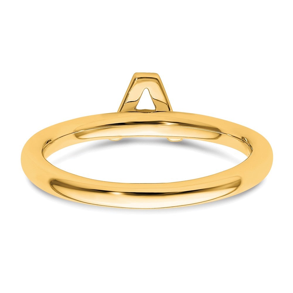 14K Yellow Gold Stackable Diamond Initial A Ring
