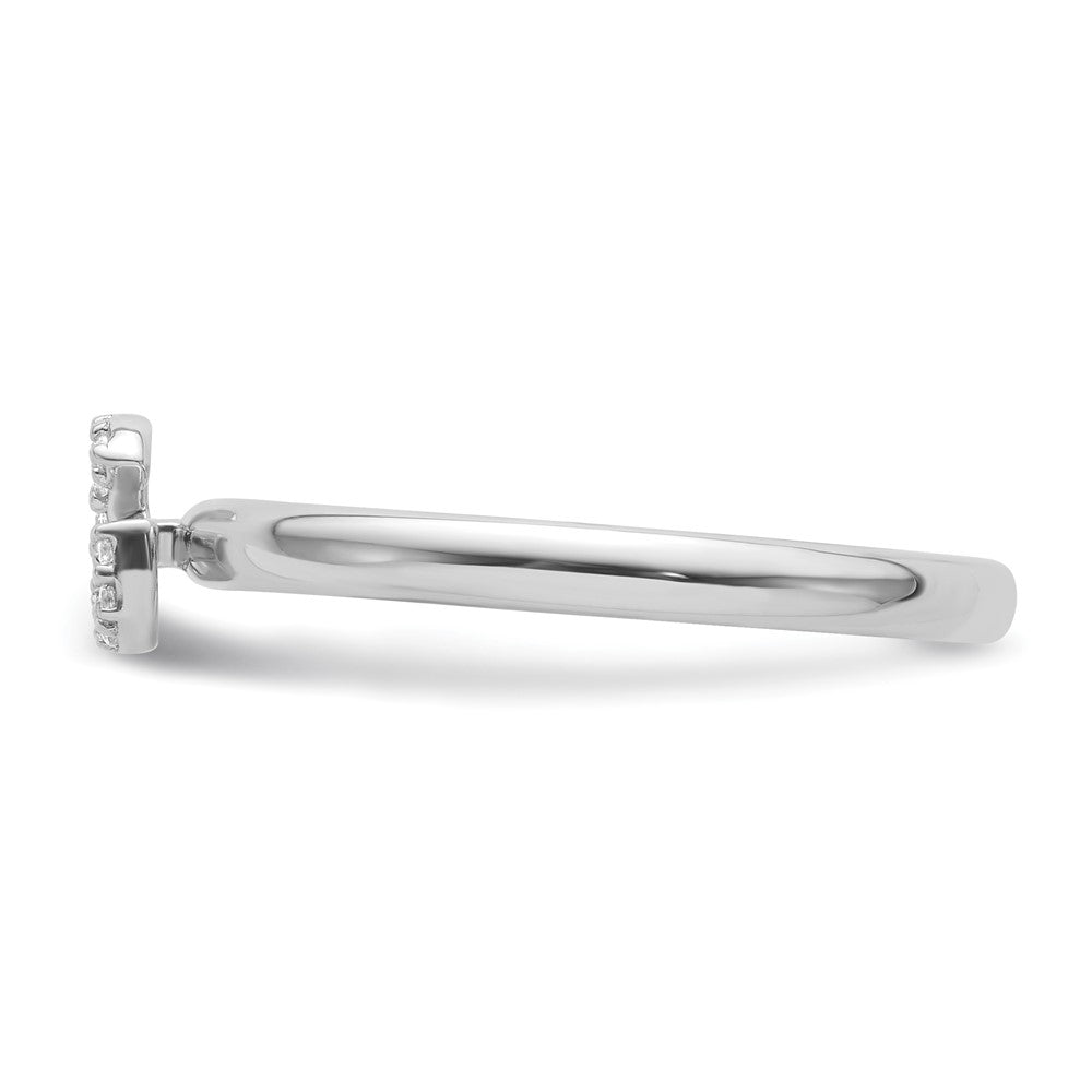 14k White Gold Stackable Diamond Initial G Ring