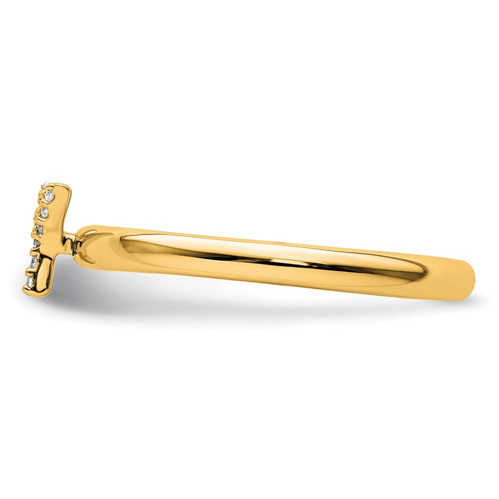 14K Stackable Diamond Initial Y Ring