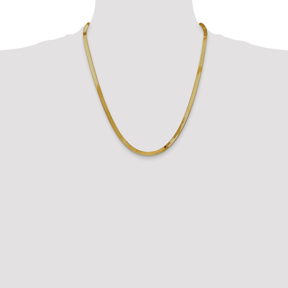 14k Yellow Gold 4mm Silky Herringbone Chain