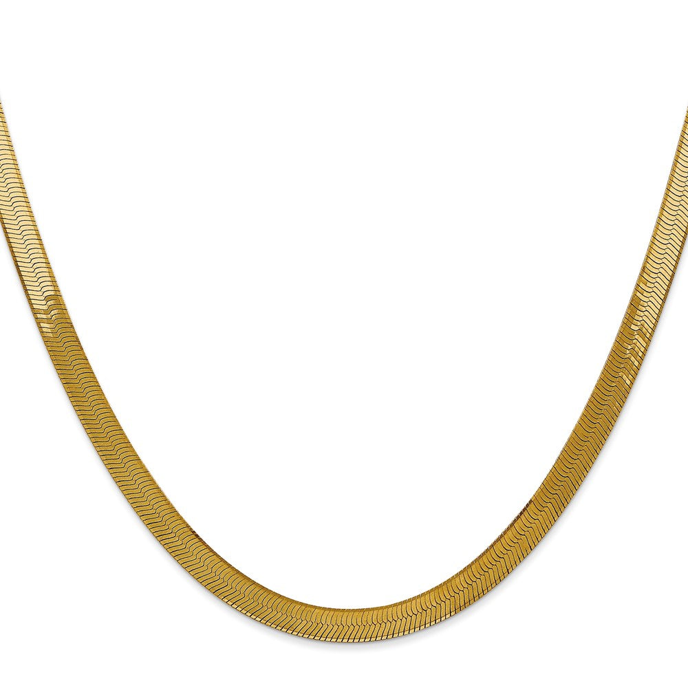 14K 20 inch 5mm Silky Herringbone with Lobster Clasp Chain