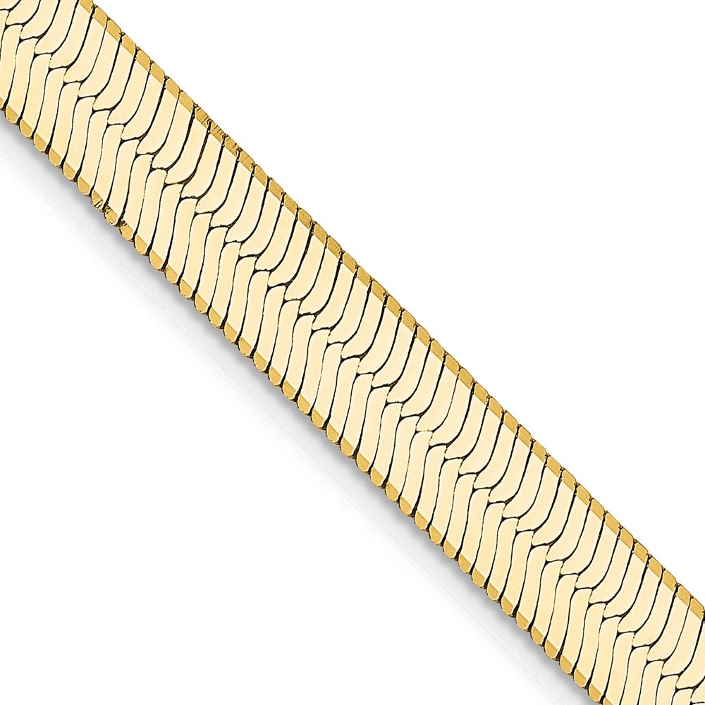 14K Yellow Gold 16 inch 5.5mm Silky Herringbone with Lobster Clasp Chain