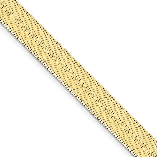14K 22 inch 10mm Silky Herringbone with Lobster Clasp Chain