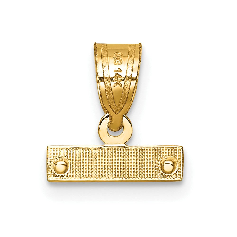 14k Small Brushed Diamond-cut Top Charm