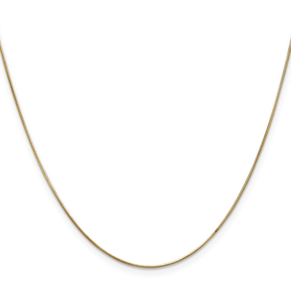 14K Yellow Gold 24 inch .65mm Round Snake with Lobster Clasp Chain