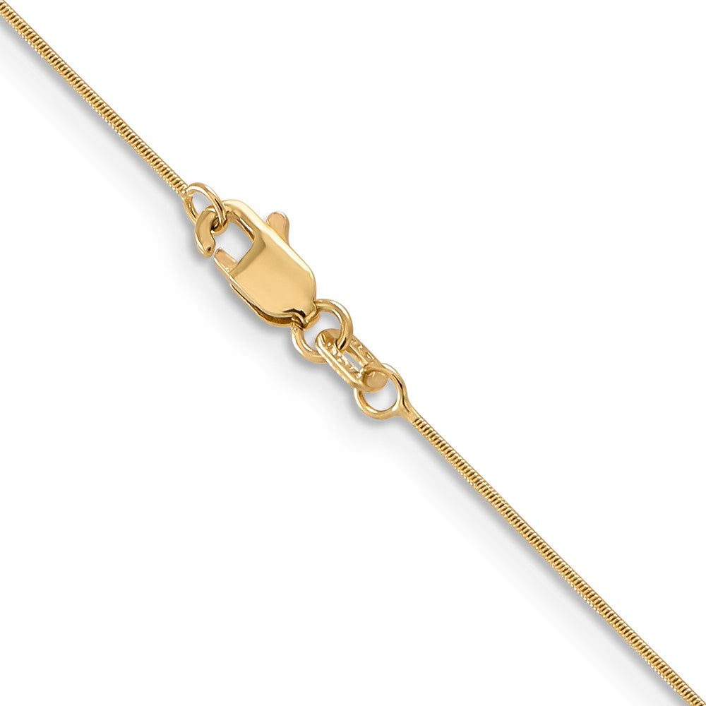 14K Yellow Gold 24 inch .65mm Round Snake with Lobster Clasp Chain