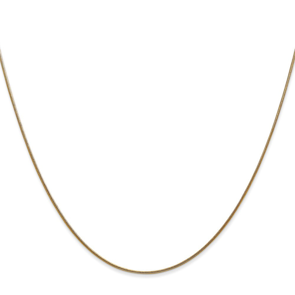 14K 14 inch .8mm Round Snake with Lobster Clasp Chain