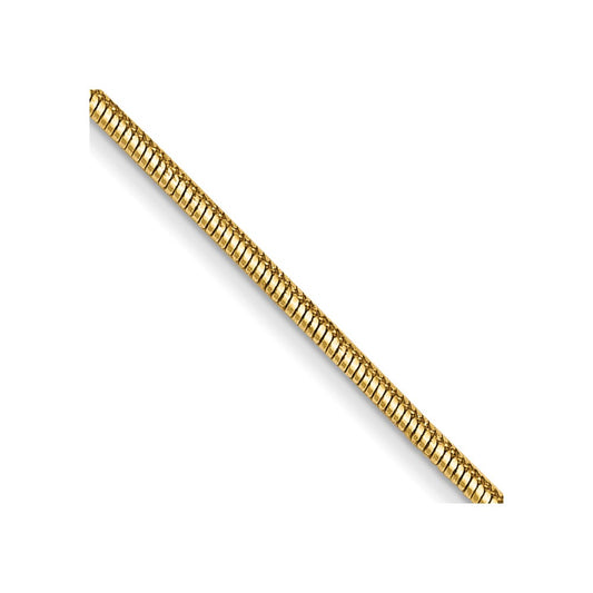 14K 16 inch .8mm Round Snake with Lobster Clasp Chain