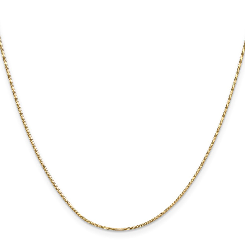 14K Yellow Gold 20 inch .9mm Round Snake with Lobster Clasp Chain