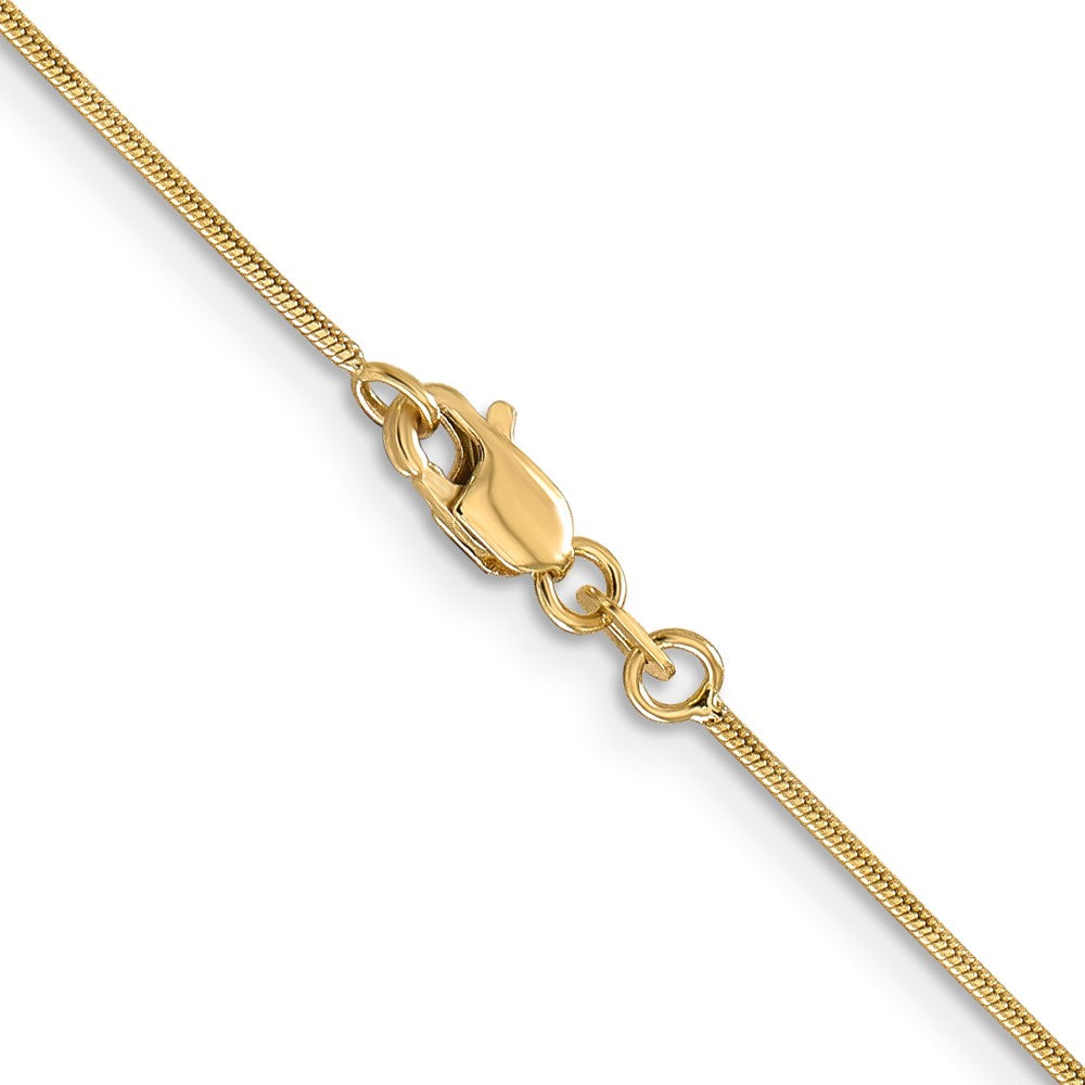 14K Yellow Gold 20 inch .9mm Round Snake with Lobster Clasp Chain