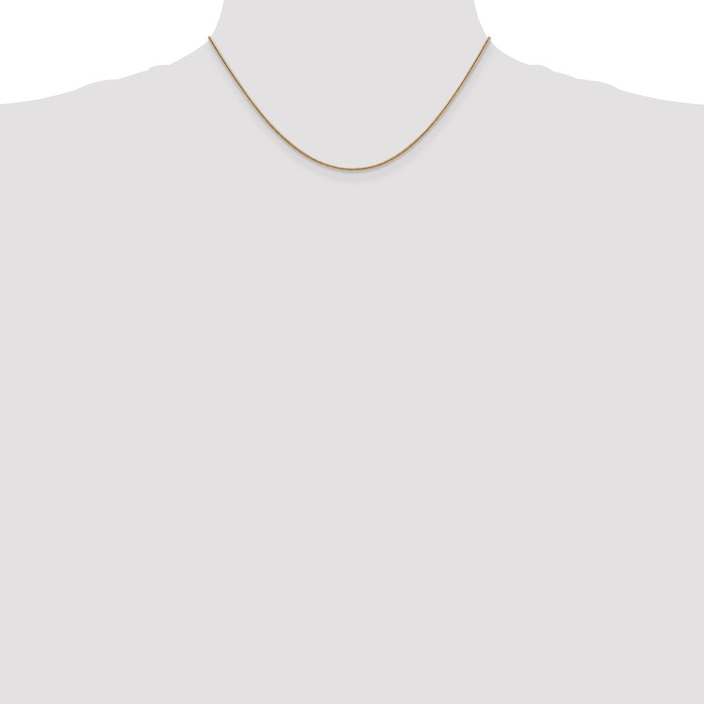 14K Yellow Gold 16 inch 1.4mm Round Snake Lobster Clasp Chain