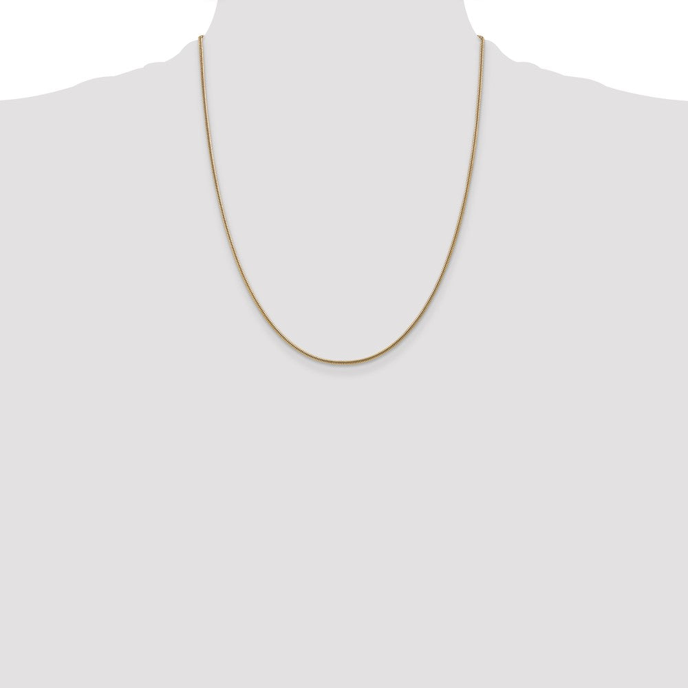 14K 22 inch 1.6mm Round Snake Lobster Clasp Chain