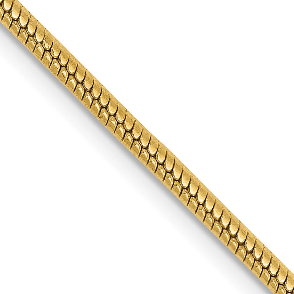 14K Yellow Gold 20 inch 1.85mm Round Snake Lobster Clasp Chain