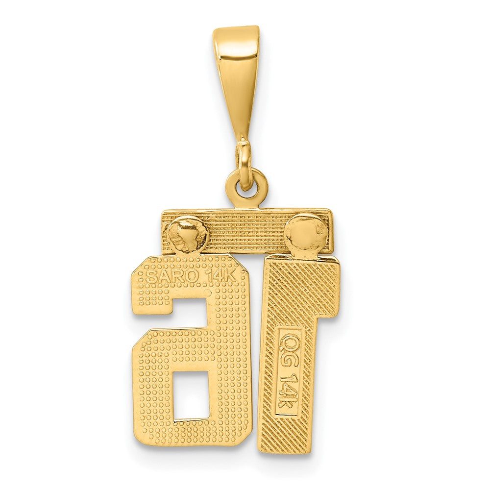 10k Small Polished Number 16 Charm