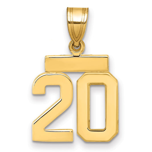 14k Polished Small Number 20 Charm