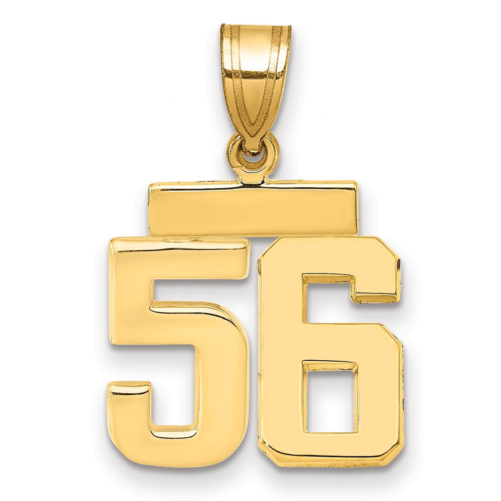 14k Yellow Gold Small Polished Number 56 Charm