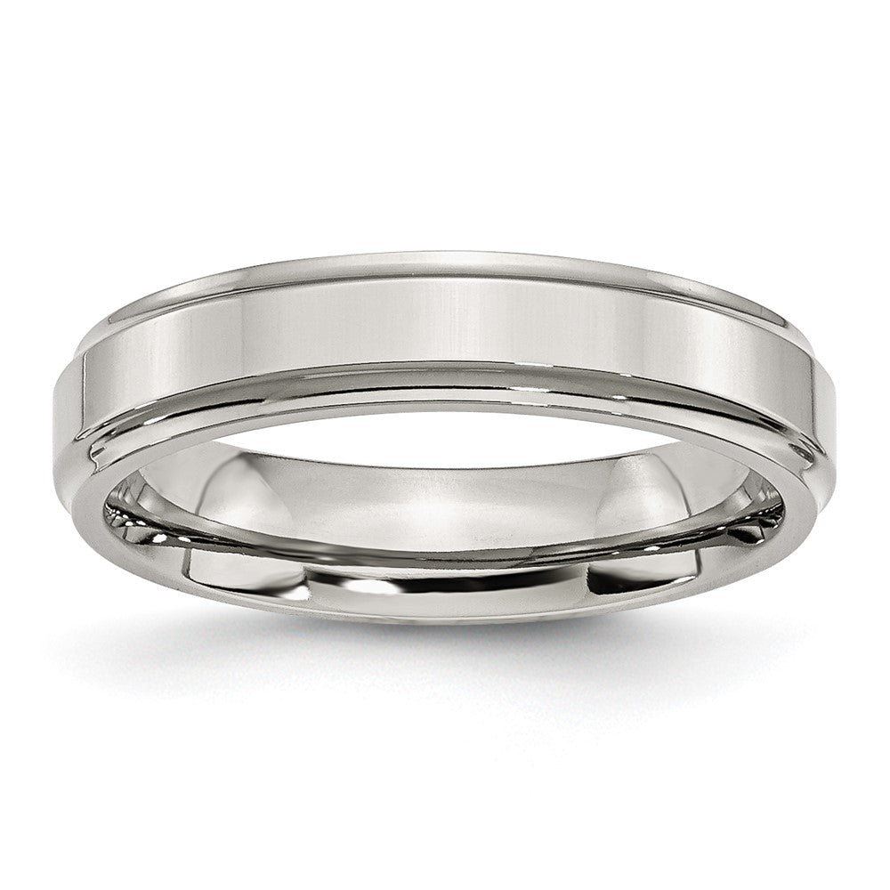 Chisel Stainless Steel Polished 5mm Ridged Edge Band