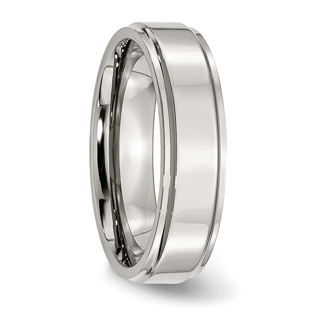 Chisel Stainless Steel Polished 6mm Ridged Edge Band