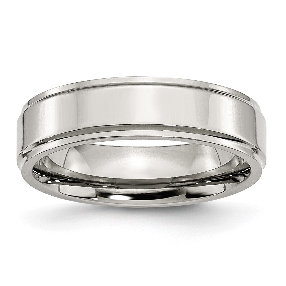Chisel Stainless Steel Polished 6mm Ridged Edge Band