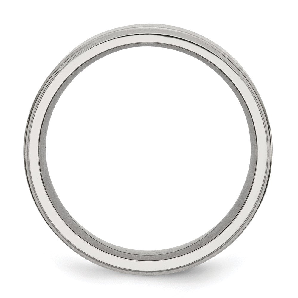 Chisel Stainless Steel Polished 8mm Ridged Edge Band