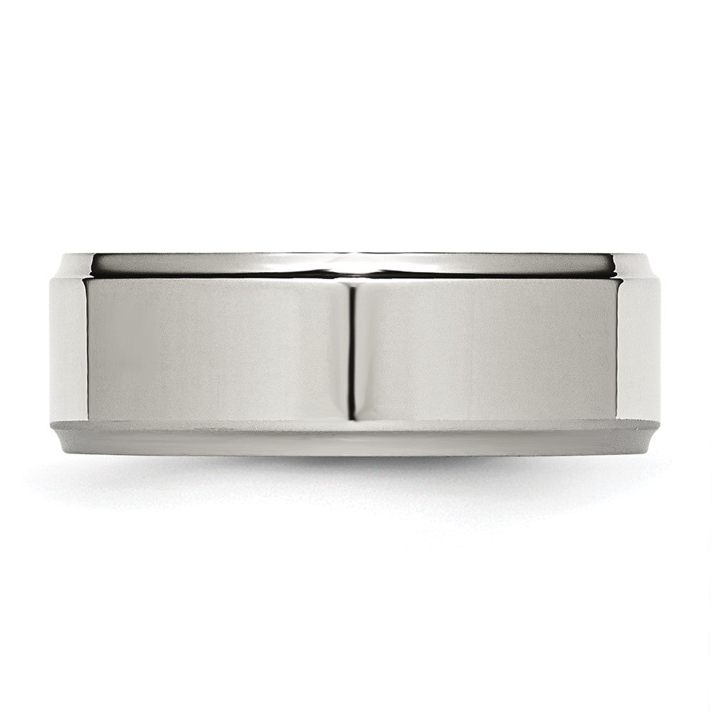 Chisel Stainless Steel Polished 8mm Ridged Edge Band