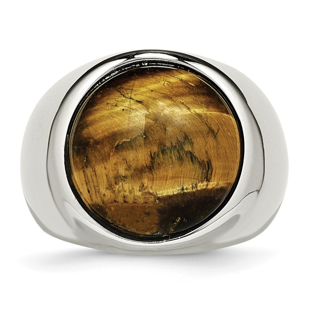 Chisel Stainless Steel Polished Tiger's Eye Ring