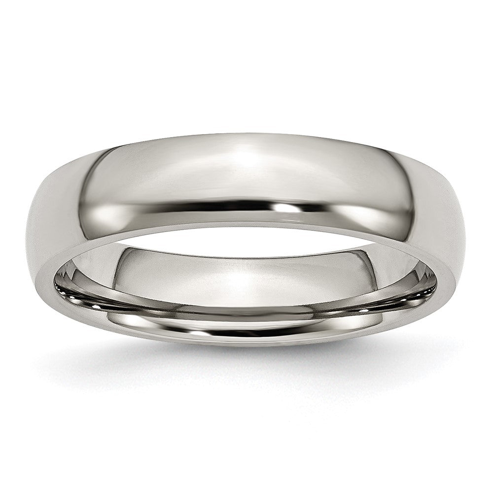 Chisel Stainless Steel Polished 5mm Half Round Band