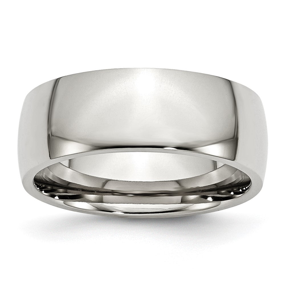 Chisel Stainless Steel Polished 8mm Half Round Band