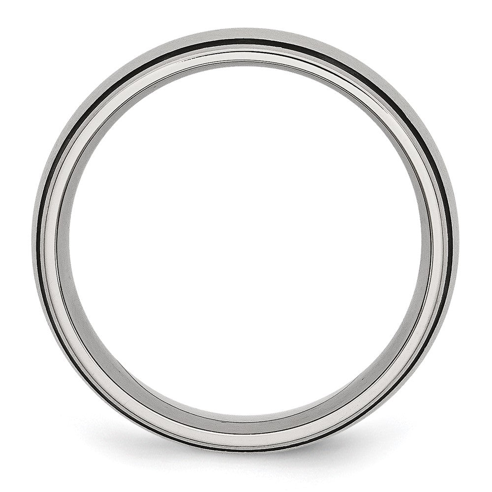 Chisel Stainless Steel Brushed with Black Rubber 8mm Band