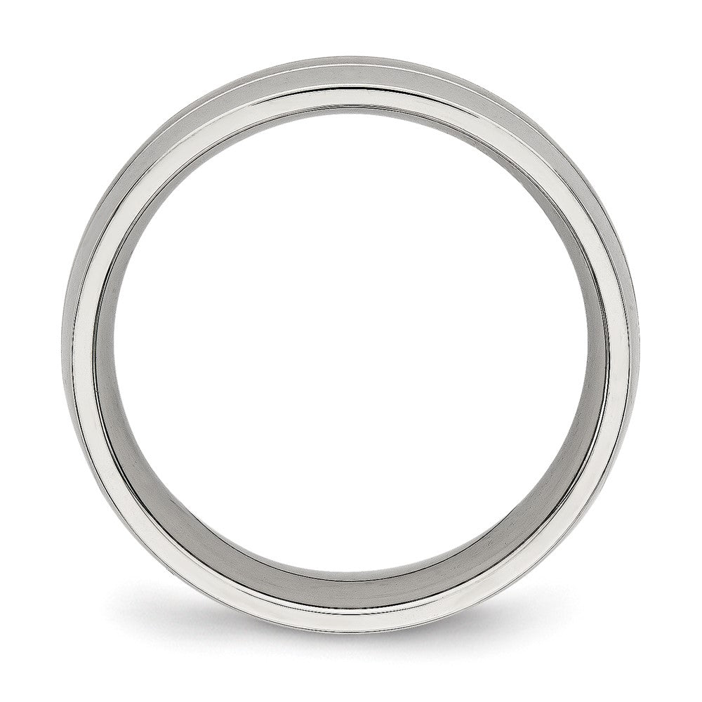 Chisel Stainless Steel Brushed and Polished 6.5mm Grooved Band