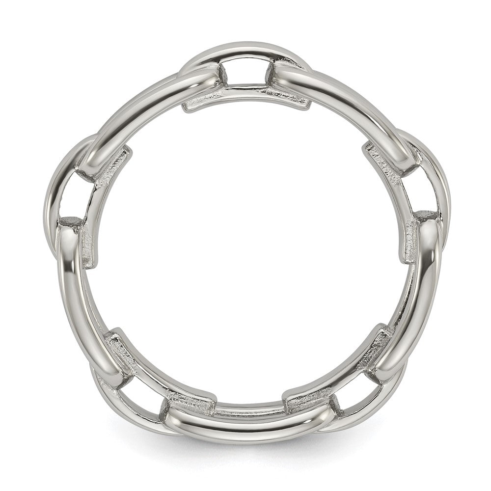 Chisel Stainless Steel Polished 6mm Chain Link Design Ring